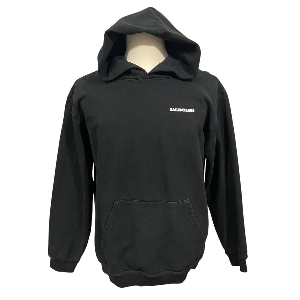 Talentless Black Cotton Pullover Hoodie Size Large